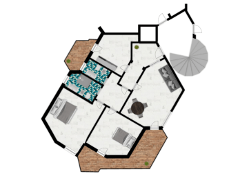 An example of a full coloured floorplan