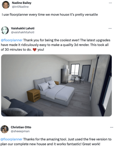 Montage showing diverse applications of Floorplanner beyond retail